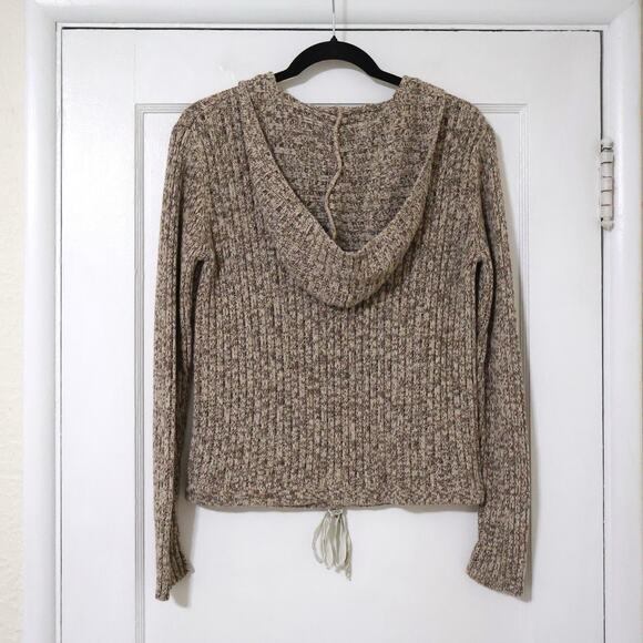 Vintage Limited Too Brown 1/4 Zip Hooded Pullover Sweater S/M y2k - Picture 4 of 8